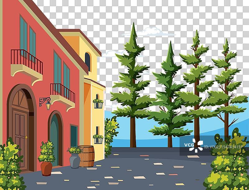 宁静的街道场景图片素材