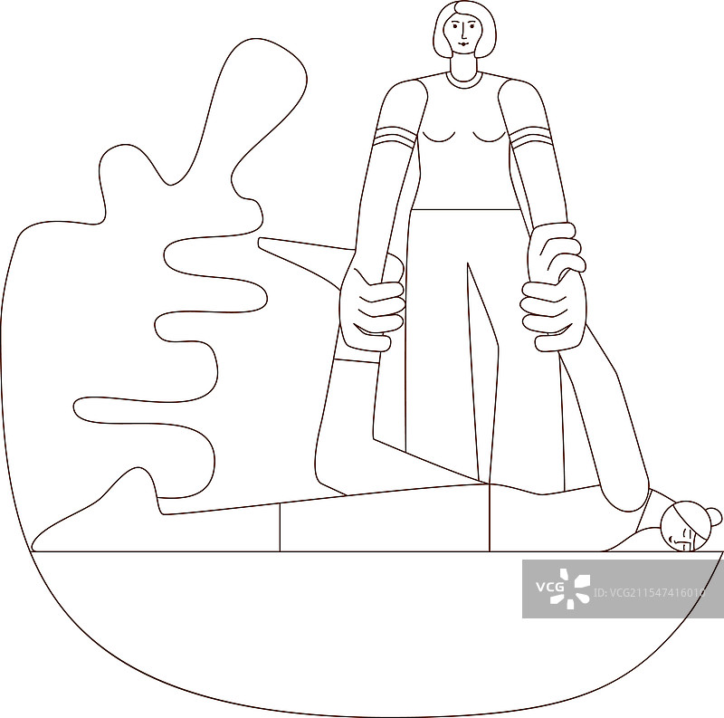 指压全身按摩轮廓图图片素材