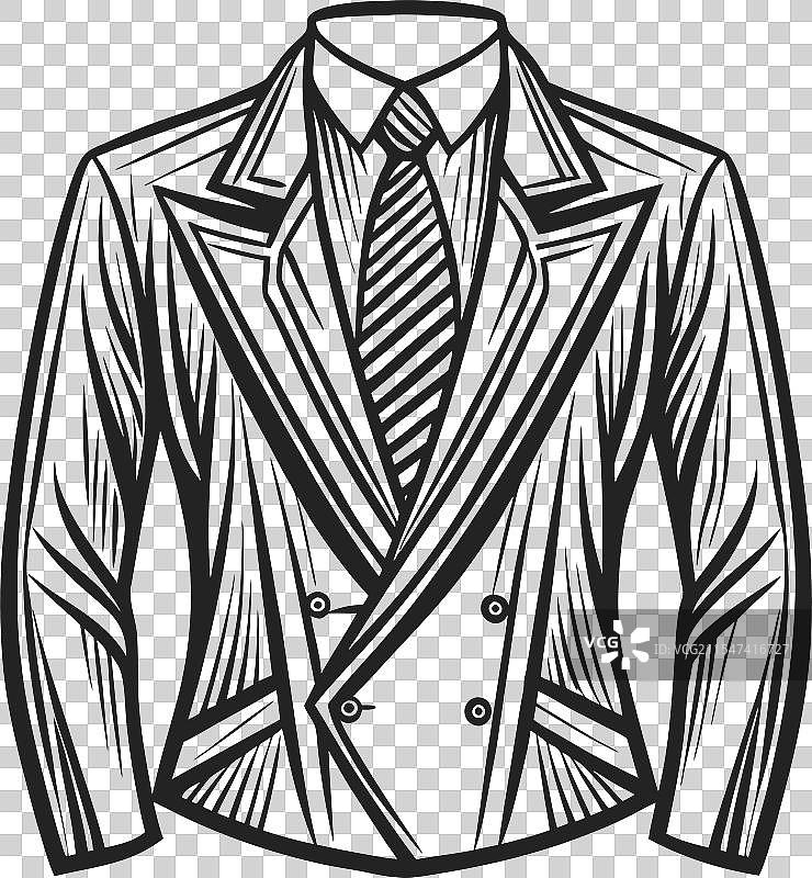 双排扣西装外套模板图片素材