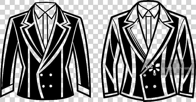 双排扣西装外套模板图片素材