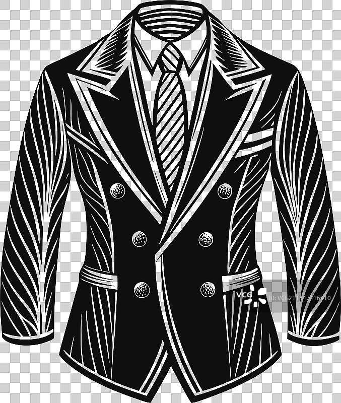 双排扣西装外套模板图片素材