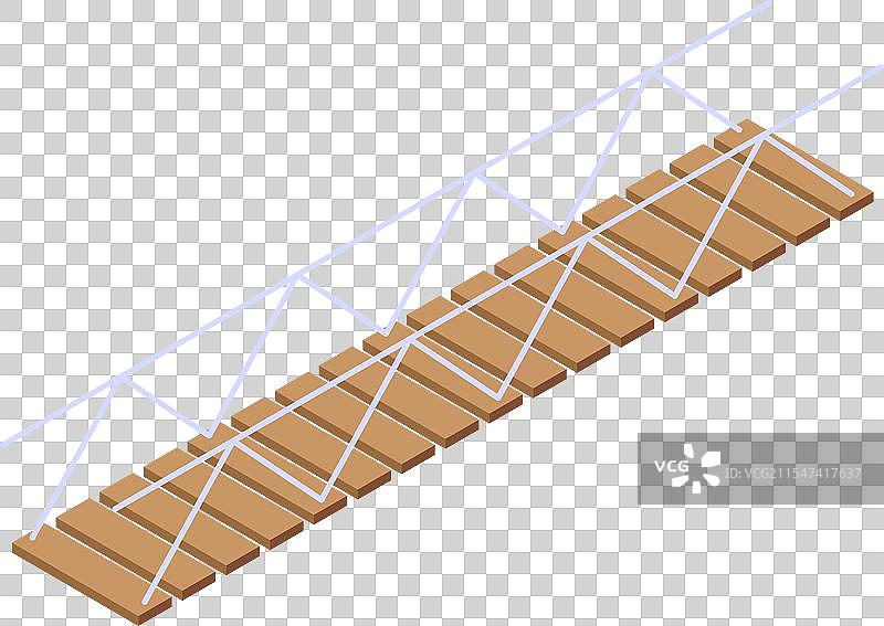 木制绳索桥连接两岸图片素材