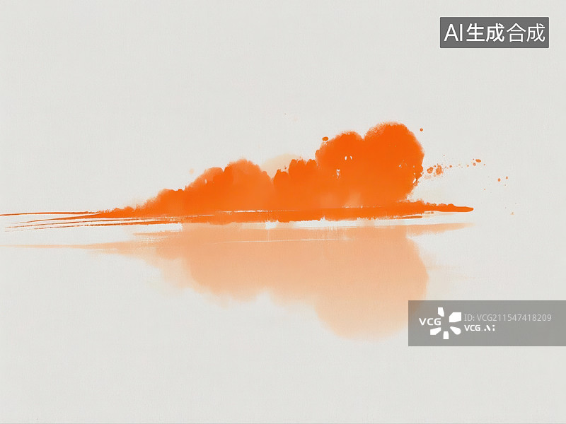 【AI数字艺术】橙色水彩笔触的艺术,活力四射的橙色晕染图片素材