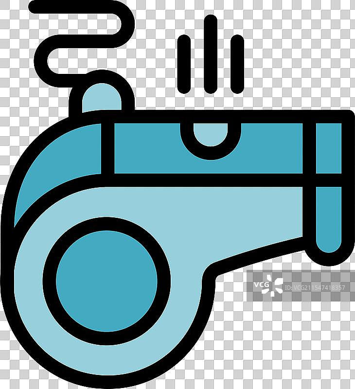 蓝色口哨发出响亮声音的图标图片素材