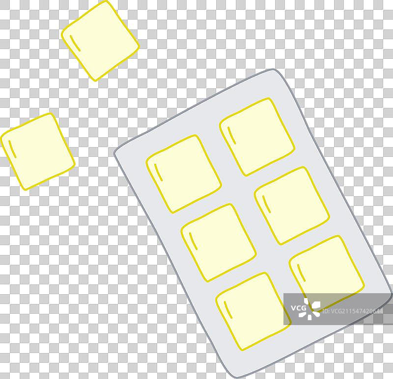 方形黄色药片或含片图片素材