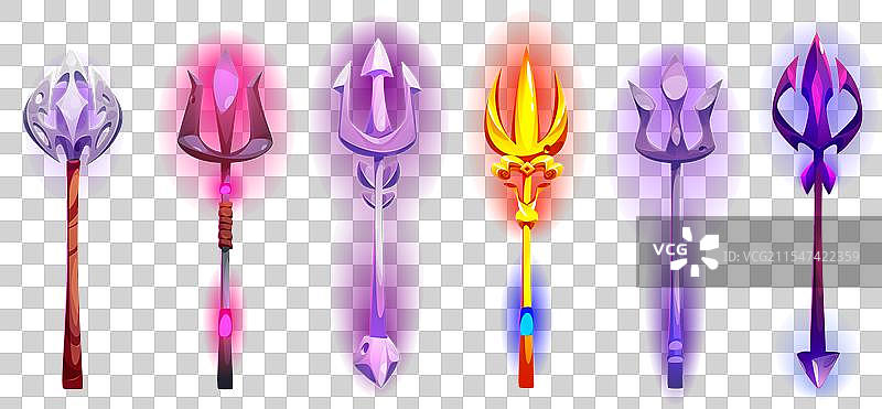 波塞冬或海王星的魔法三叉戟图片素材