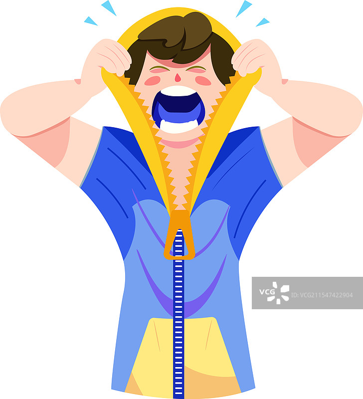 一个尖叫角色的平面图图片素材