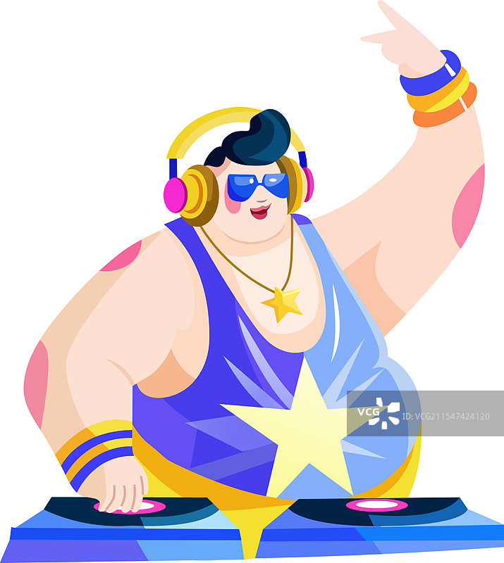 平面风格的DJ角色图片素材