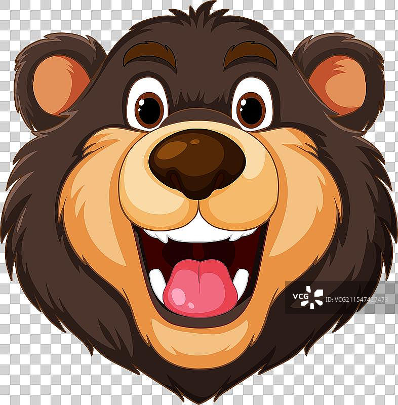 快乐微笑的熊脸图案图片素材