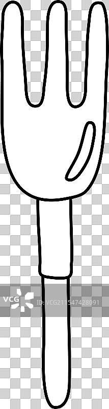 小花园耙工具涂鸦风格平面图图片素材