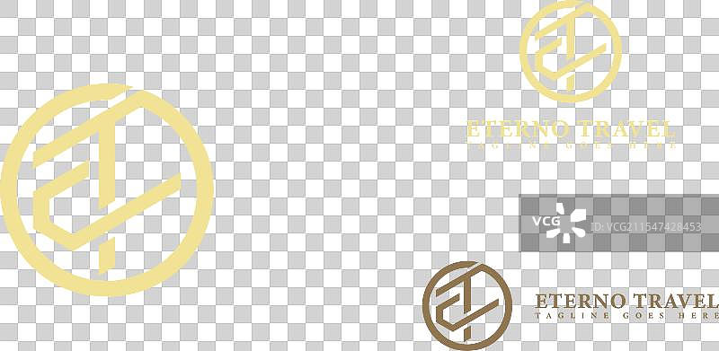 抽象的金色首字母TE或ET图片素材