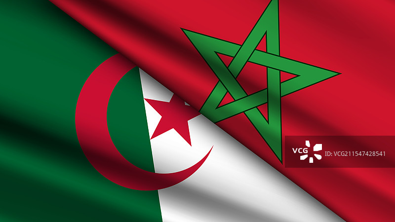 高质量背景，包含两面摩洛哥国旗图片素材