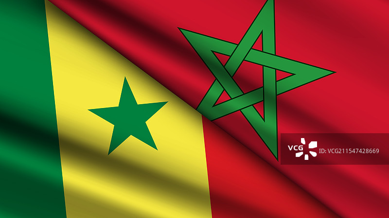 高质量背景，包含两面摩洛哥国旗图片素材