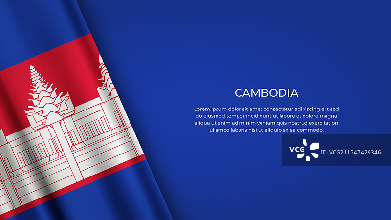 柬埔寨国旗，原色展示图片素材