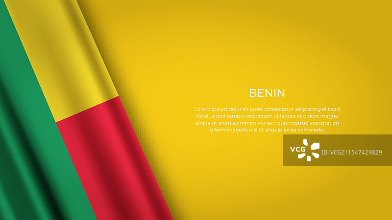 贝宁国旗，原色展示图片素材