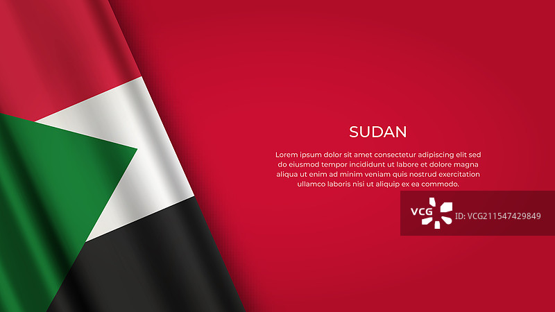 苏丹国旗，原色展示图片素材