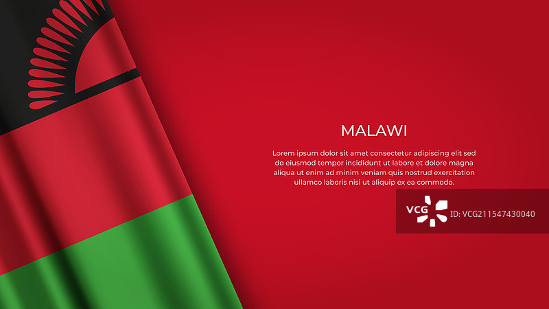 马拉维国旗，原色展示图片素材