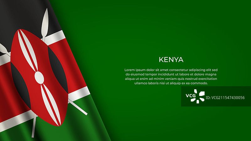 肯尼亚国旗，保留原始颜色图片素材