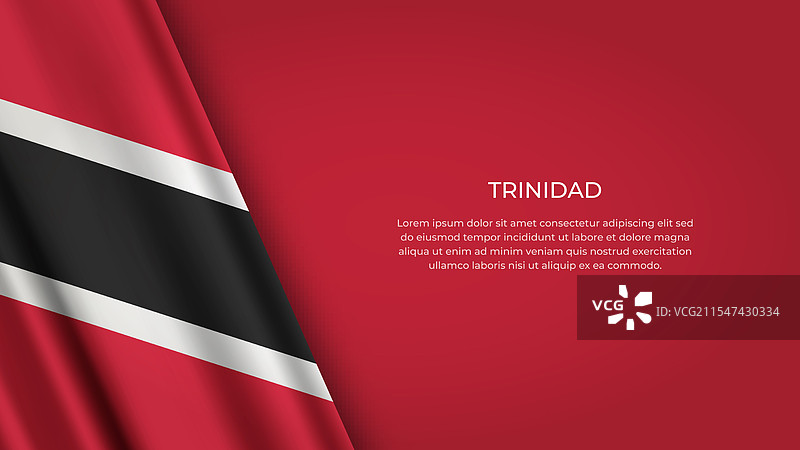 特立尼达国旗，原色展示图片素材