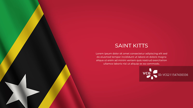 圣基茨和尼维斯国旗，原色展示图片素材