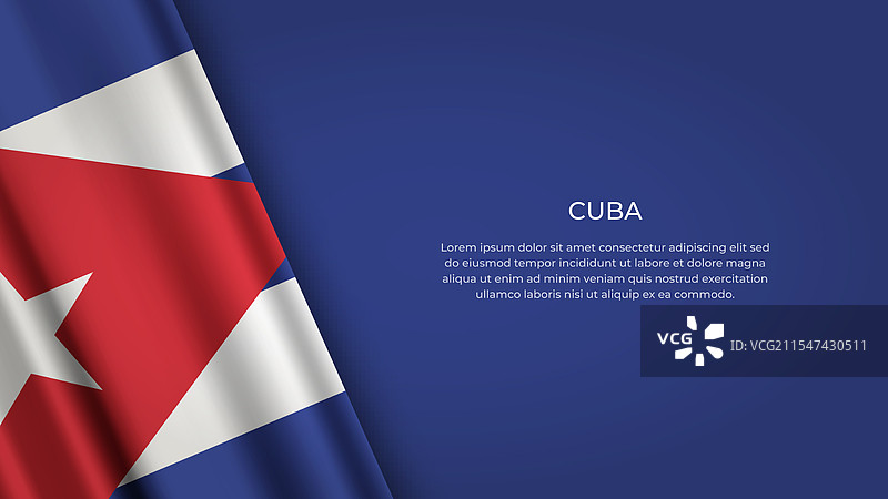 古巴国旗，原色展示图片素材
