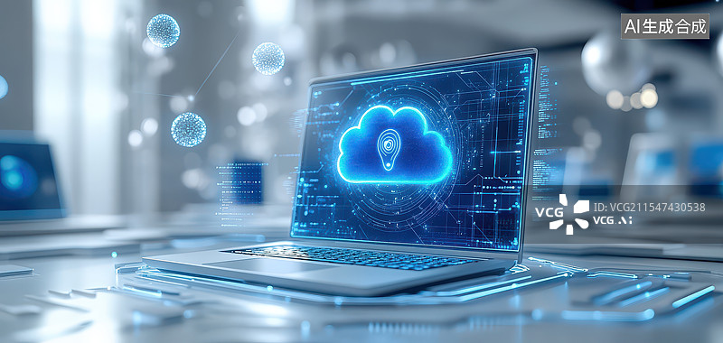 【AI数字艺术】计算机网络云计算概念图片素材