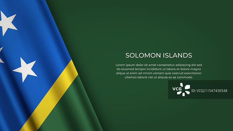 所罗门群岛国旗，原色展示图片素材