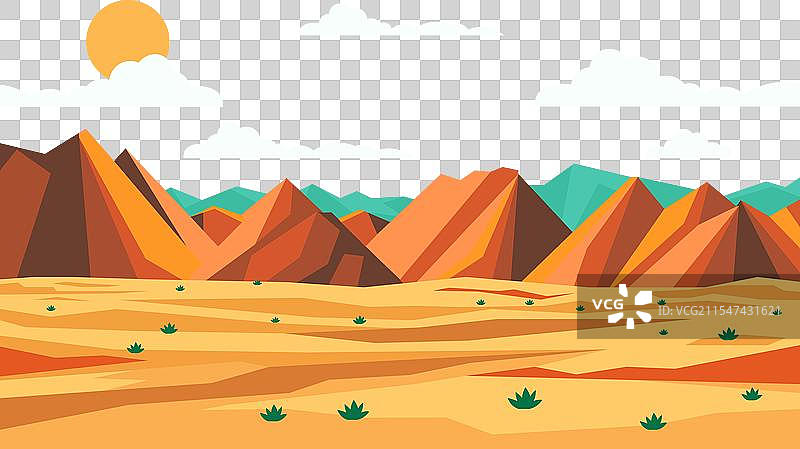 阿拉伯沙漠中平面设计的岩石石头图片素材