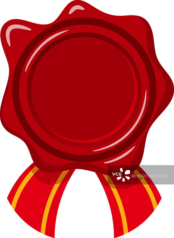 红色蜡封与丝带图片素材