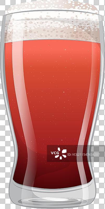 一杯泡沫丰富的红色艾尔啤酒图片素材