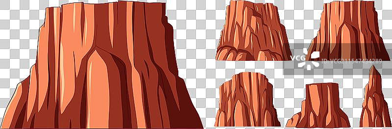 风格化的峡谷悬崖集合图片素材