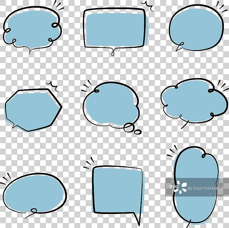 蓝色的对话气泡气球图片素材