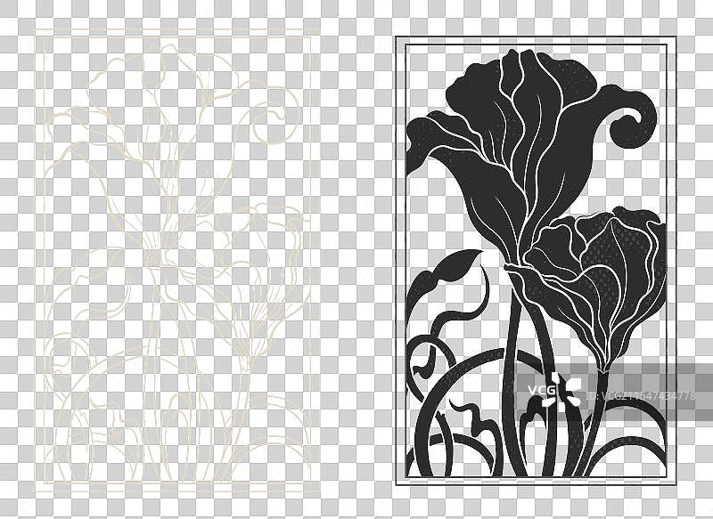 新艺术风格花卉植物图案模板图片素材