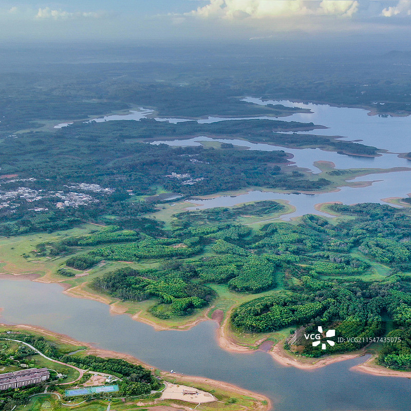 航拍南丽湖风景区风光图片素材