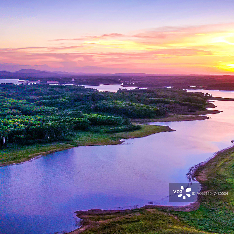 航拍南丽湖风景区风光图片素材