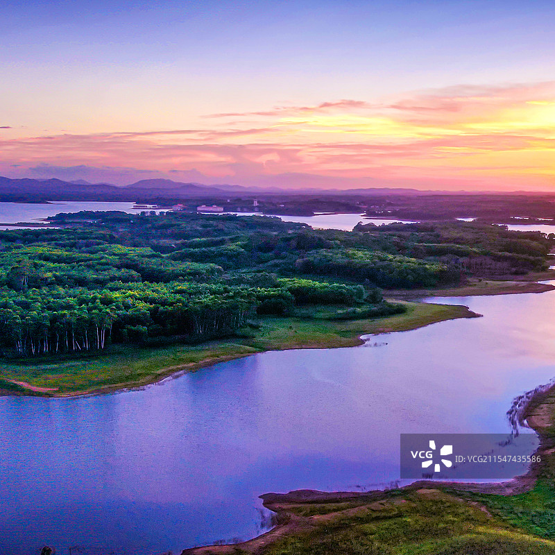 航拍南丽湖风景区风光图片素材