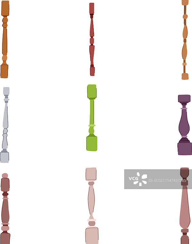 卡通木制栏杆套装图片素材