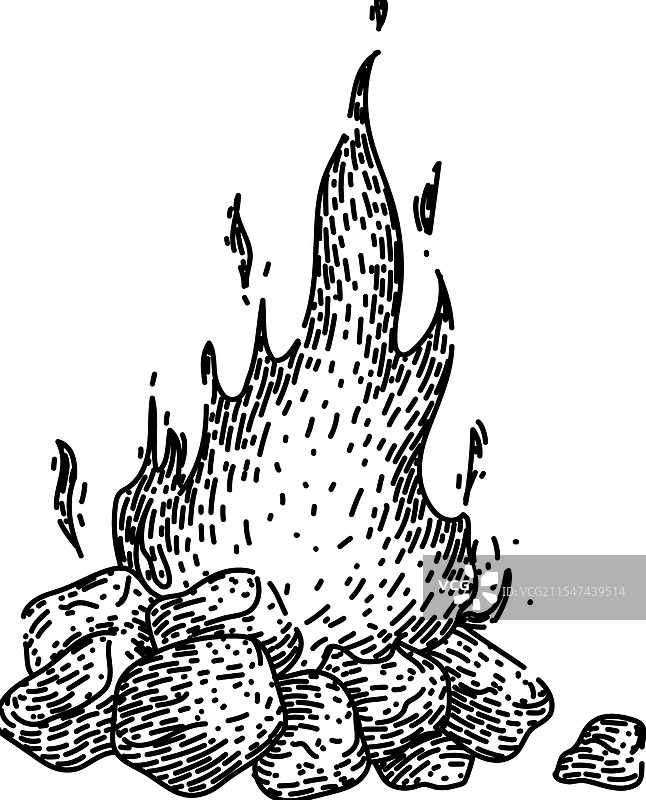 手绘的营火巧克力饼干草图图片素材