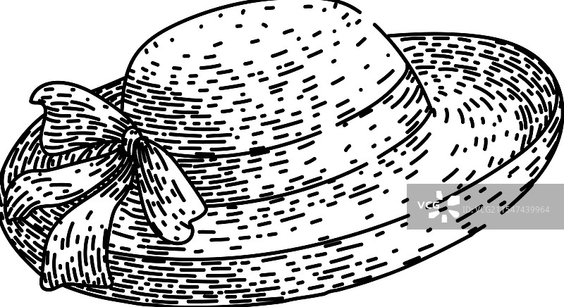 手绘的防晒帽草图图片素材