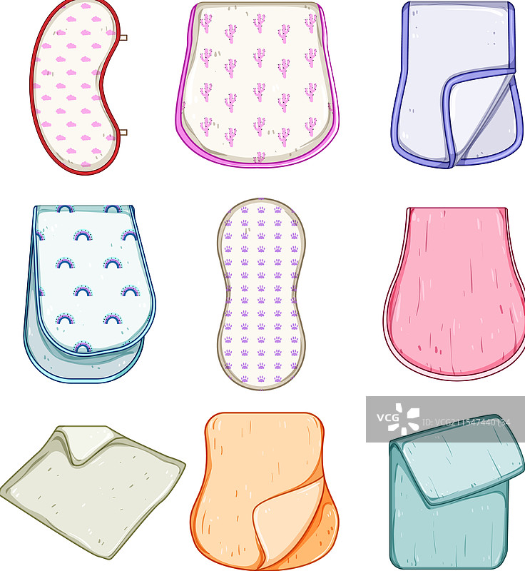 卡通风格的呕吐布套装图片素材