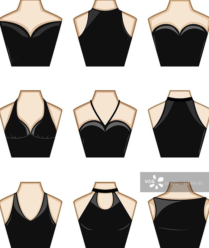 领口连衣裙套装卡通图案图片素材