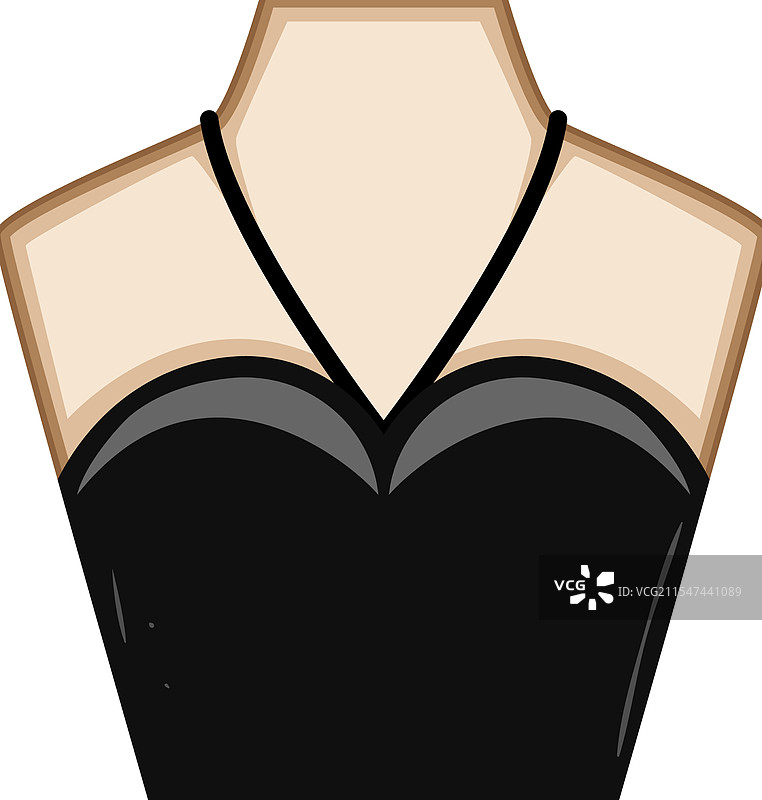 时尚领口连衣裙卡通图案图片素材