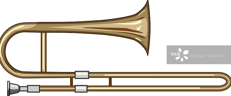 长笛和滑音号的卡通形象图片素材