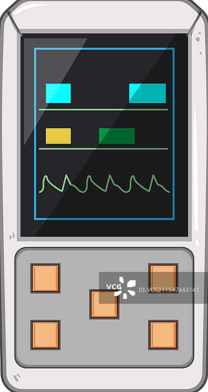 便携式心电图监测仪卡通图像图片素材