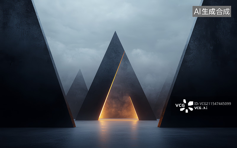 【AI数字艺术】极简的现代建筑艺术与空间结构图片素材