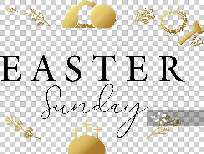 复活节教堂服务邀请函图片素材