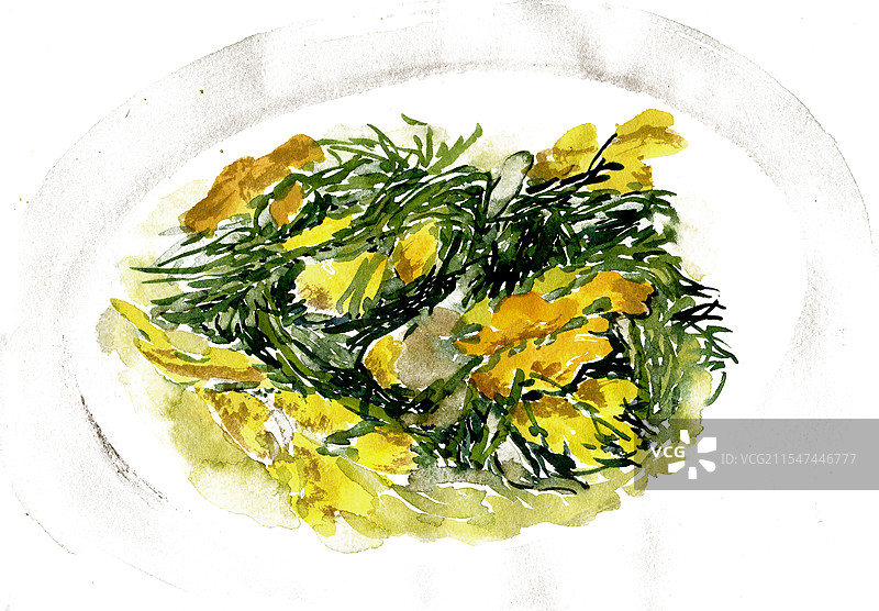 韭菜炒鸡蛋图片素材