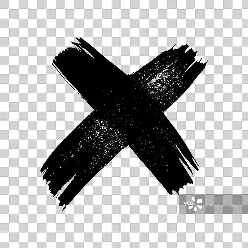 黑色刷子交叉符号图片素材