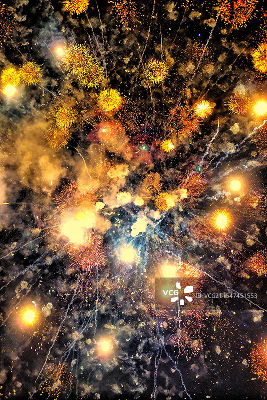 春节烟花特写。盛大的绚烂图片素材