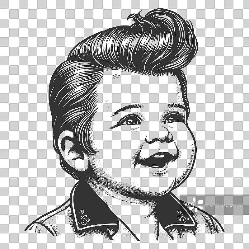 蓬松发型的婴儿图片素材